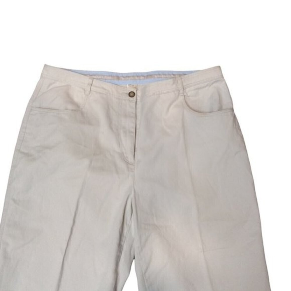 Christopher and Banks Signature Crop Cotton Khaki Pants Size 12 - Picture 2 of 3